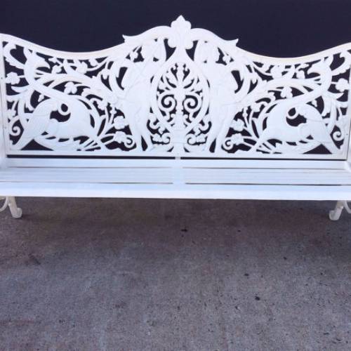 Vintage Victorian Cast Iron Garden Bench