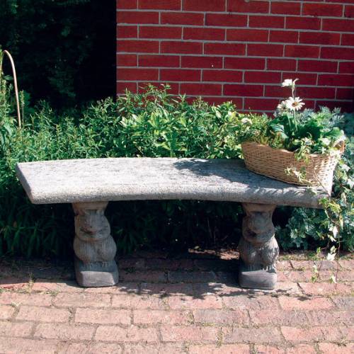 Curved Plain Top Stone Bench