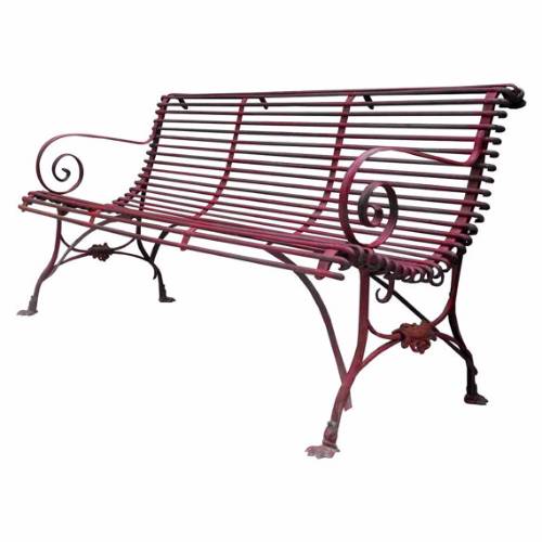 Belle Style Epoque Wrought Iron Garden Bench