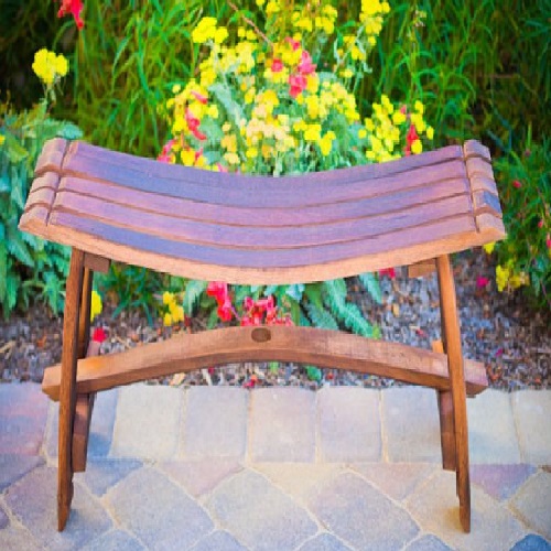 Wine Barrel Garden Bench