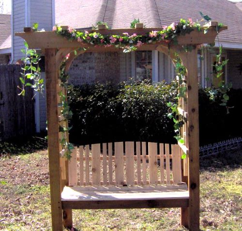 Fan Back Wooden Bench