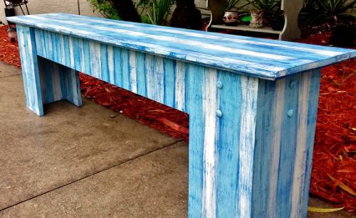 Long Wooden Bench