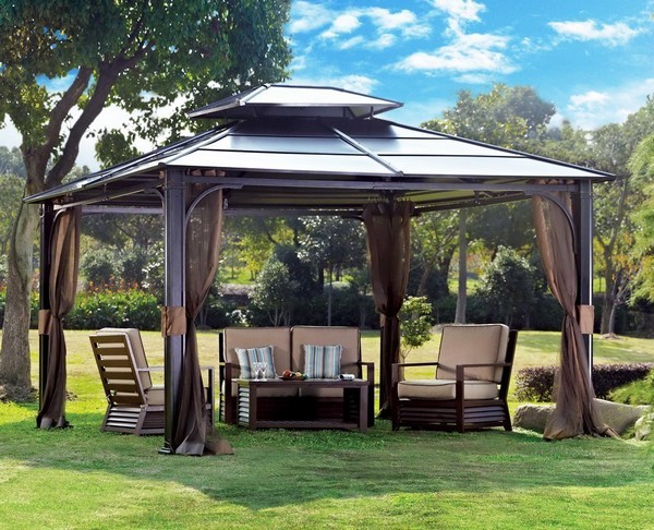 Sunjoy Chatham Steel Wooden Gazebo