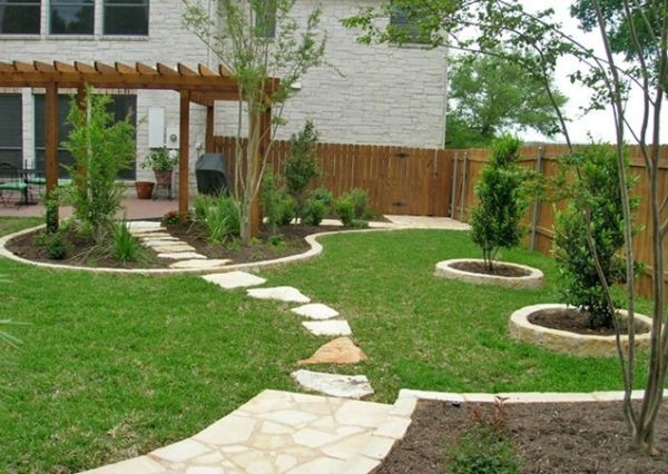 Backyard landscape design without grass