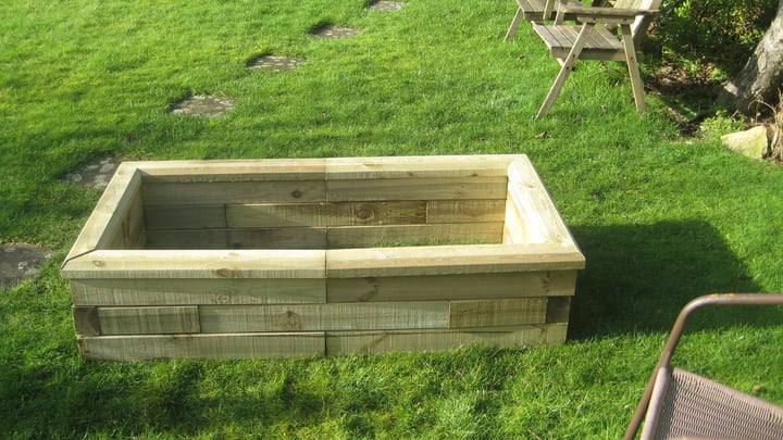 empty raised garden bed